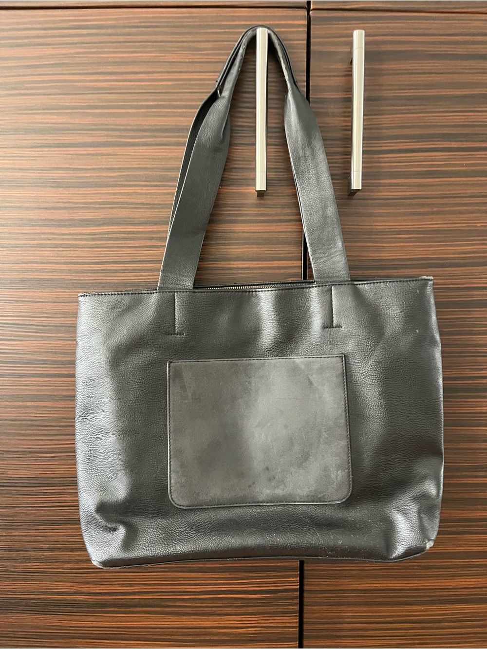 Classic Black Leather Tote Bag/Computer bag- Universal Thread